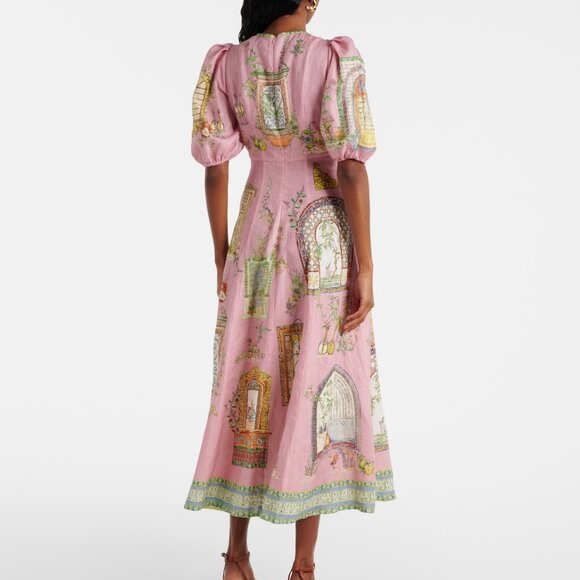 Alemais Monte Midi Dress Pink Print - Picture 2 of 16
